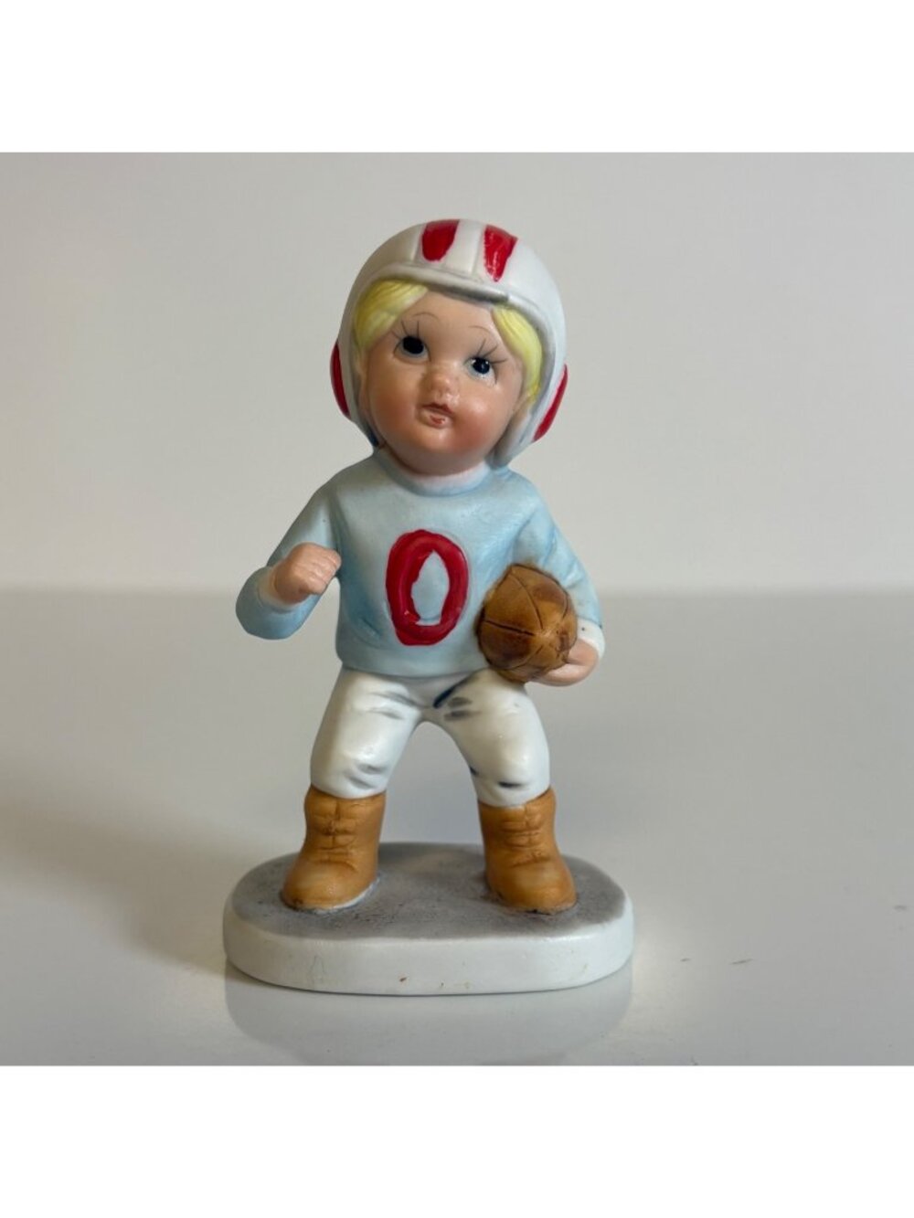 Enesco Football Player Figurine Painted Ceramic Collectible Sports Decor 4in VTG